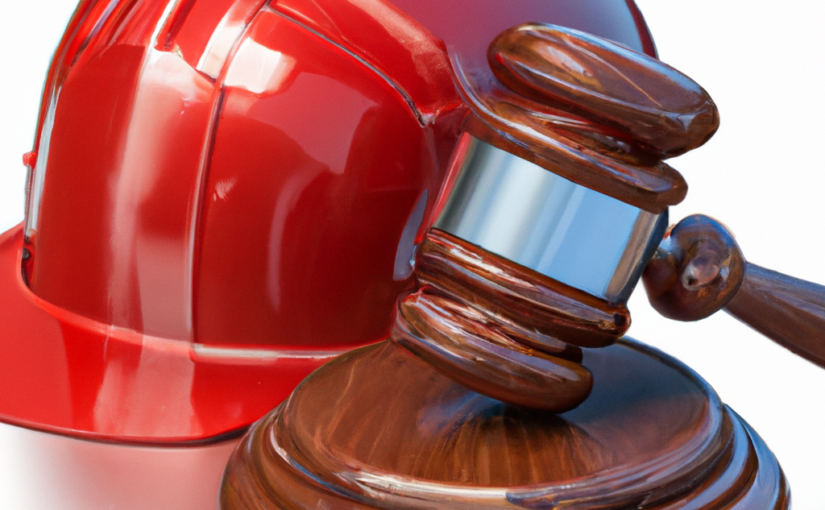 gavel with red hard hat icon