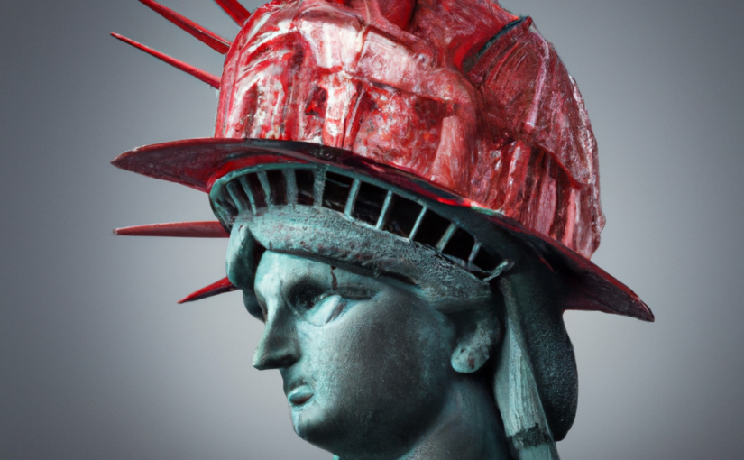 lady liberty red workers hard hat