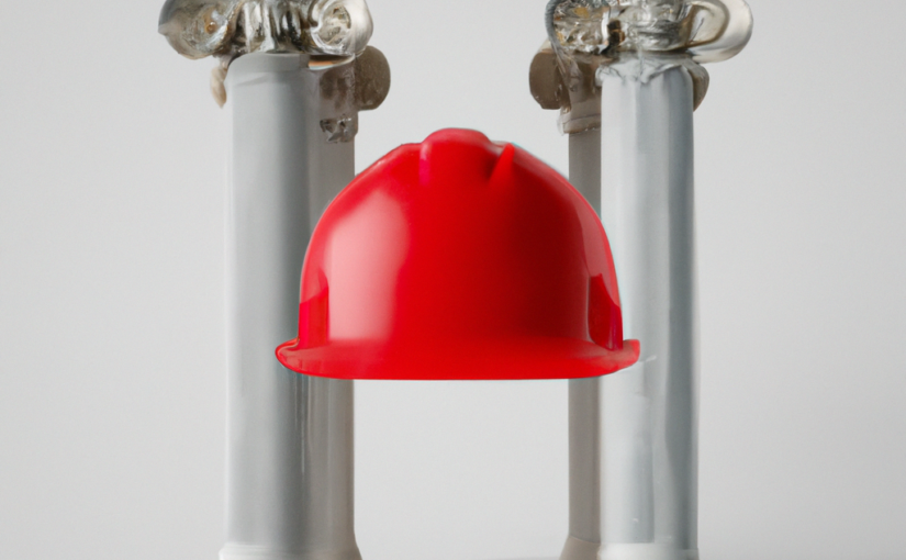roman columns with red hard hat icon
